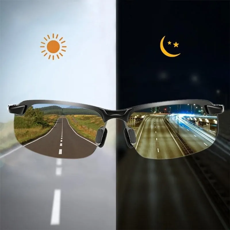 1pc Mens Polarized Photochromic Sunglasses Allday Vision for Driving Fishing