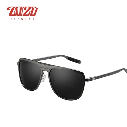 20/20 Unisex Full Rim Square Aluminum Polarized unglasses Pk017