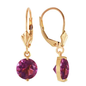 3.1 Carat 14K Solid Yellow Gold Prettygirl Amethyst Earrings