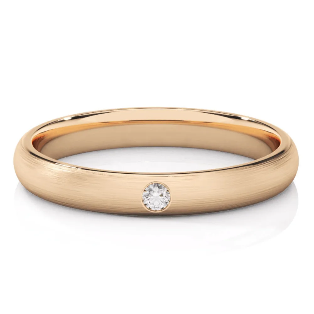 3mm Yellow Gold Men's Wedding Band with Lab Diamond