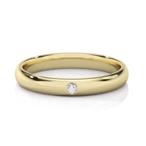 3mm Yellow Gold Men's Wedding Band with Lab Diamond