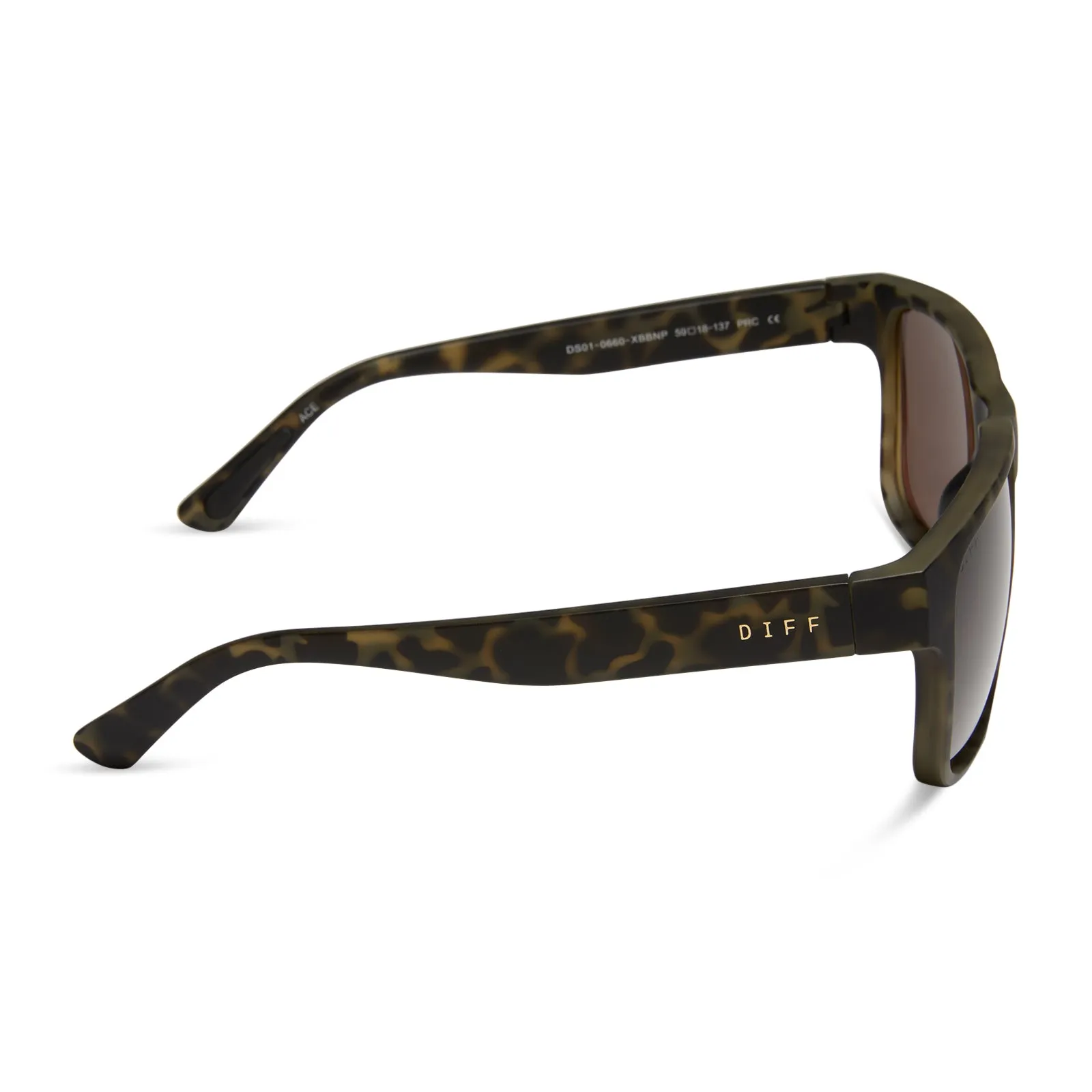 ACE - MATTE OLIVE GREEN TORTOISE   SOLID BROWN   POLARIZED SUNGLASSES