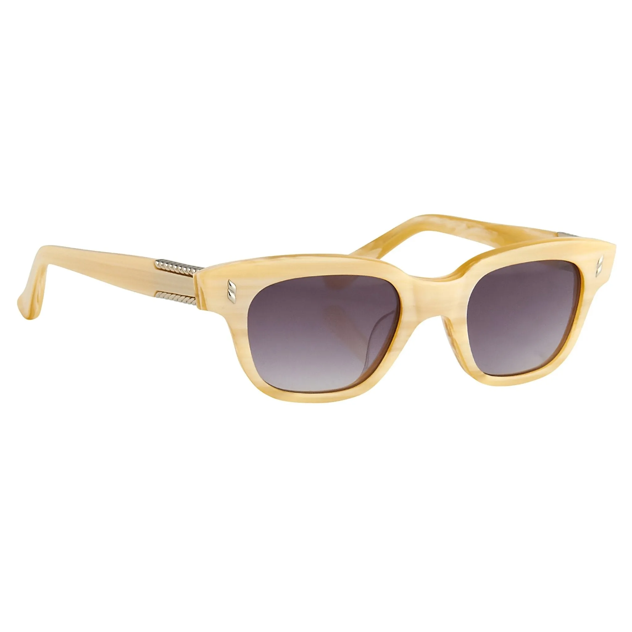 Agent Provocateur Sunglasses Square Striped Yellow and Grey