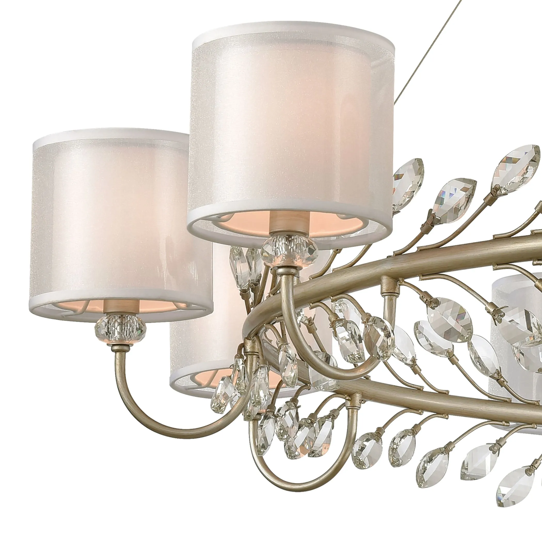 Asbury 48" 9 Light Chandelier in Aged Silver