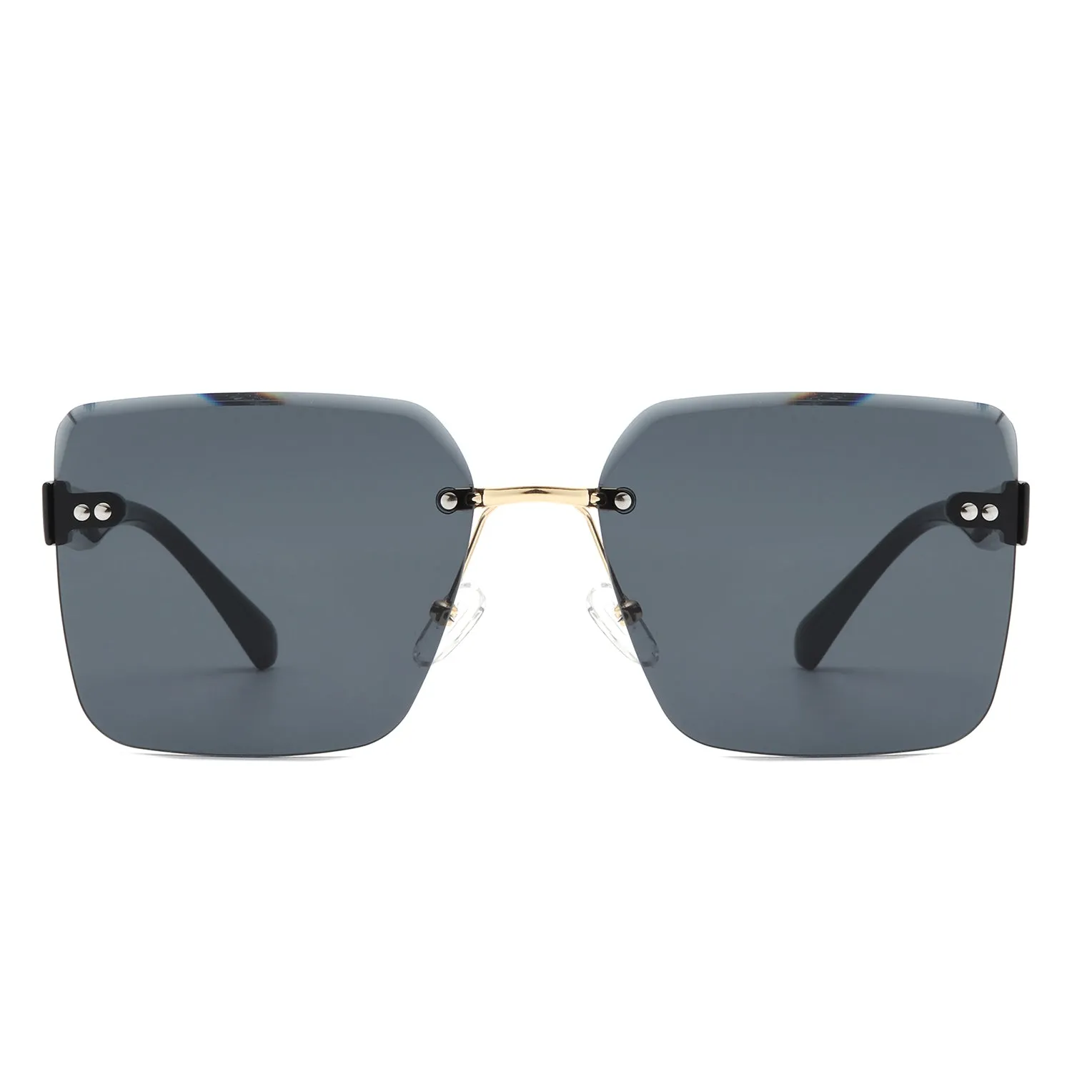 Aspos - Square Rimless Fashion Tinted Women Sunglasses