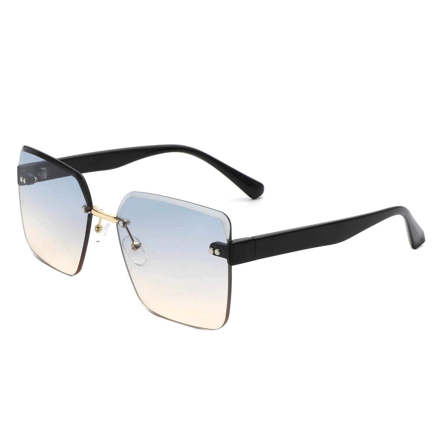 Aspos - Square Rimless Fashion Tinted Women Sunglasses