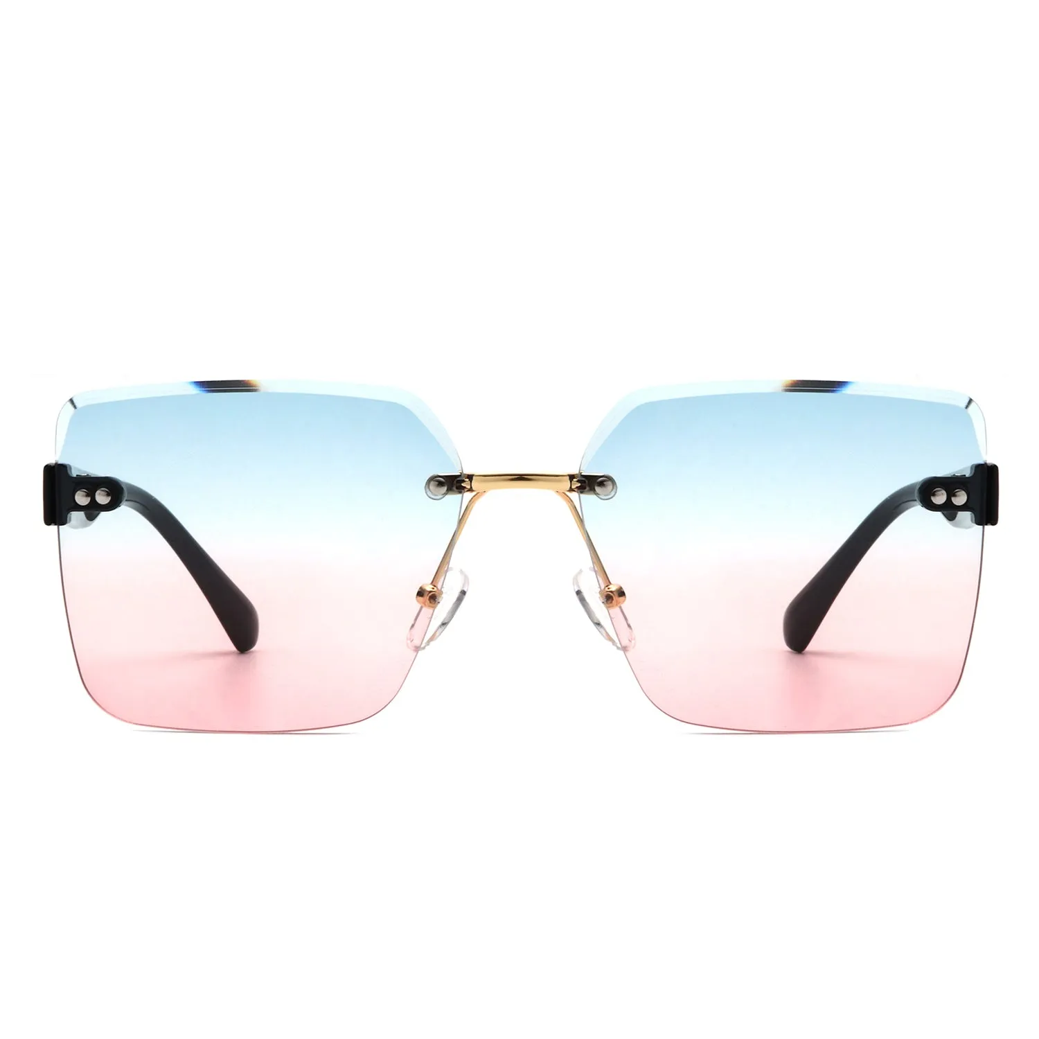 Aspos - Square Rimless Fashion Tinted Women Sunglasses