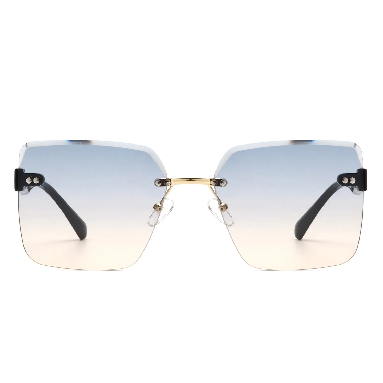 Aspos - Square Rimless Fashion Tinted Women Sunglasses