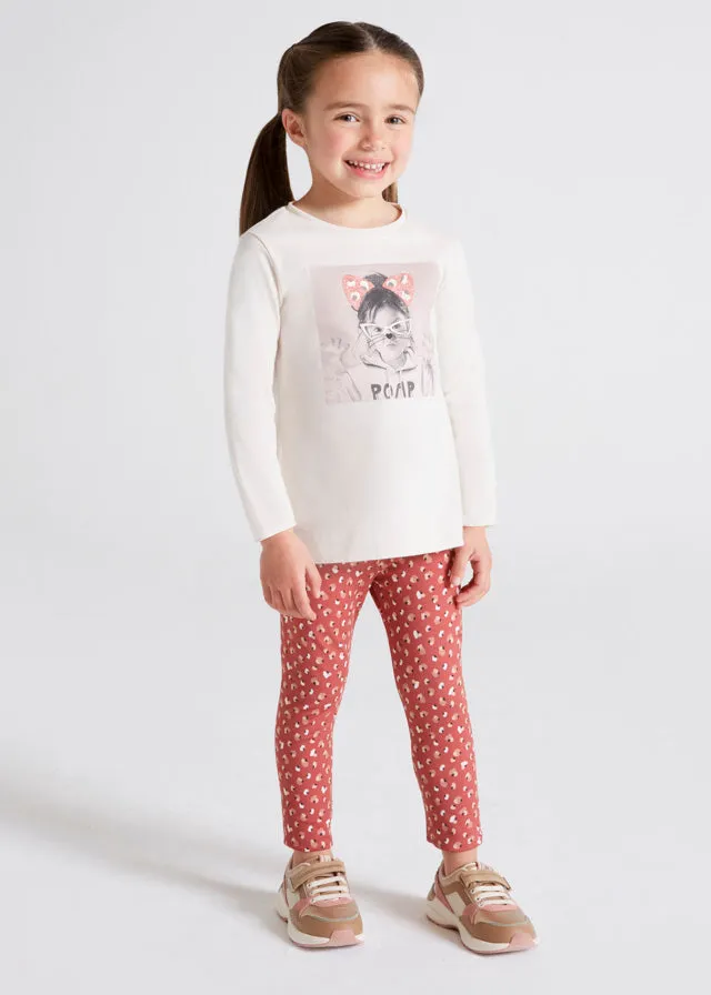 AW22 Mayoral Girls Leopard Print Leggings Set 4777