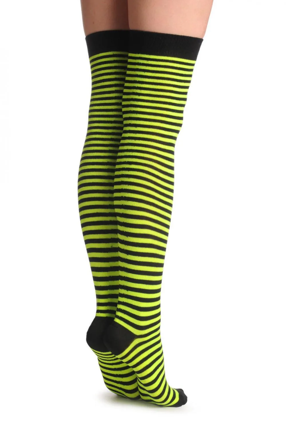 Black & Neon Green Thin Stripes