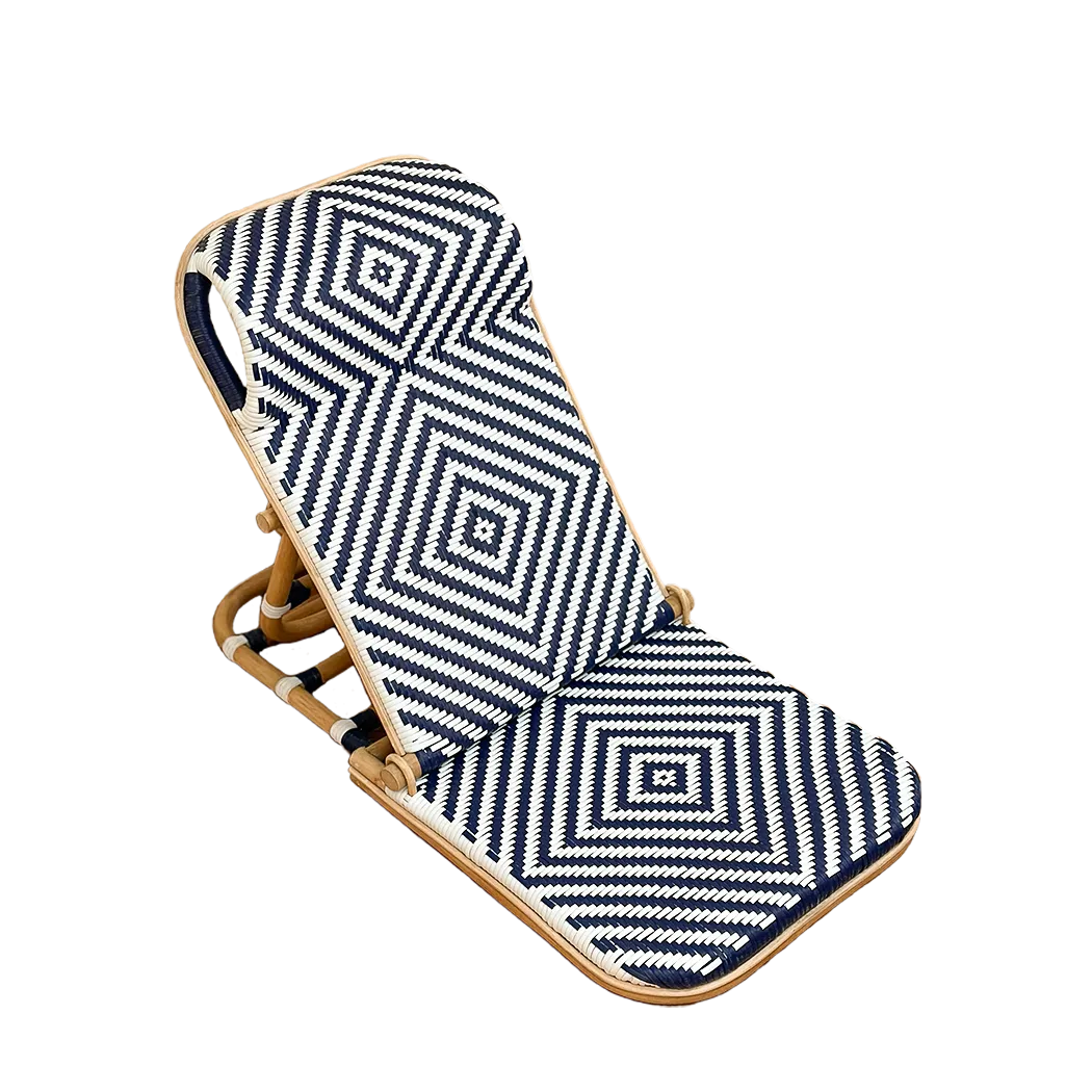 Blue and White Folding Beach Chair