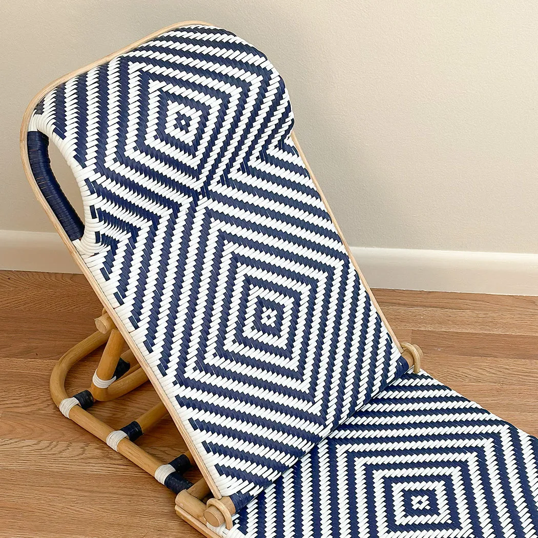 Blue and White Folding Beach Chair