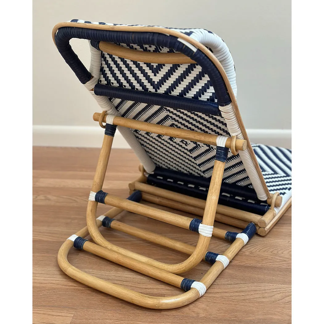 Blue and White Folding Beach Chair