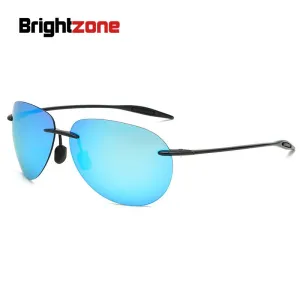 Brightzone Men's Sunglasses Rimless Tr 90 Polarized Oversized Square