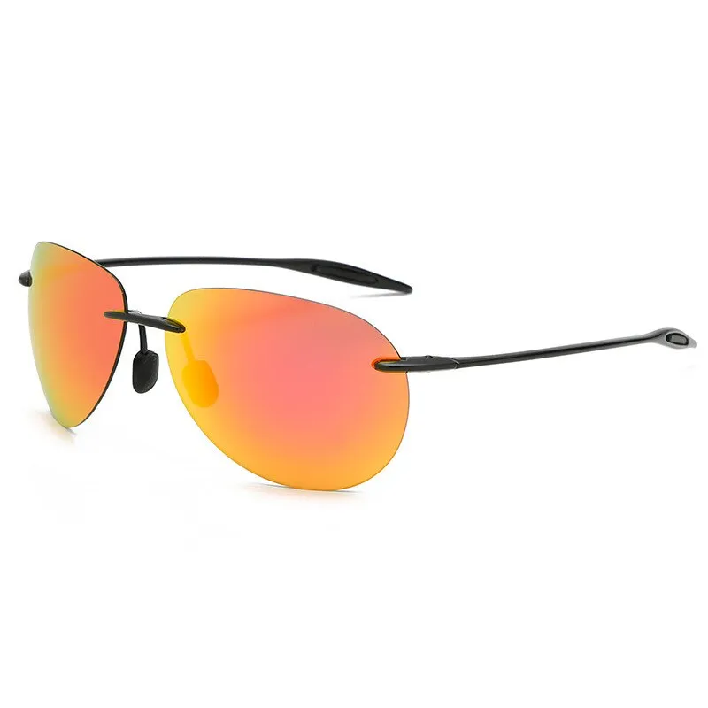 Brightzone Men's Sunglasses Rimless Tr 90 Polarized Oversized Square