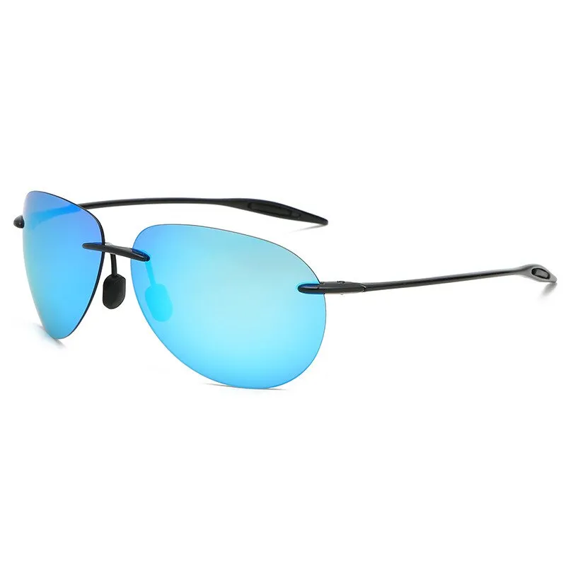 Brightzone Men's Sunglasses Rimless Tr 90 Polarized Oversized Square