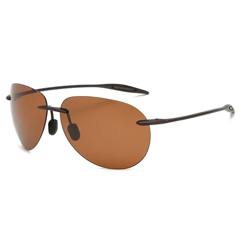 Brightzone Men's Sunglasses Rimless Tr 90 Polarized Oversized Square