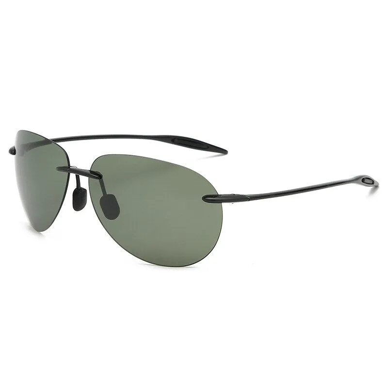 Brightzone Men's Sunglasses Rimless Tr 90 Polarized Oversized Square