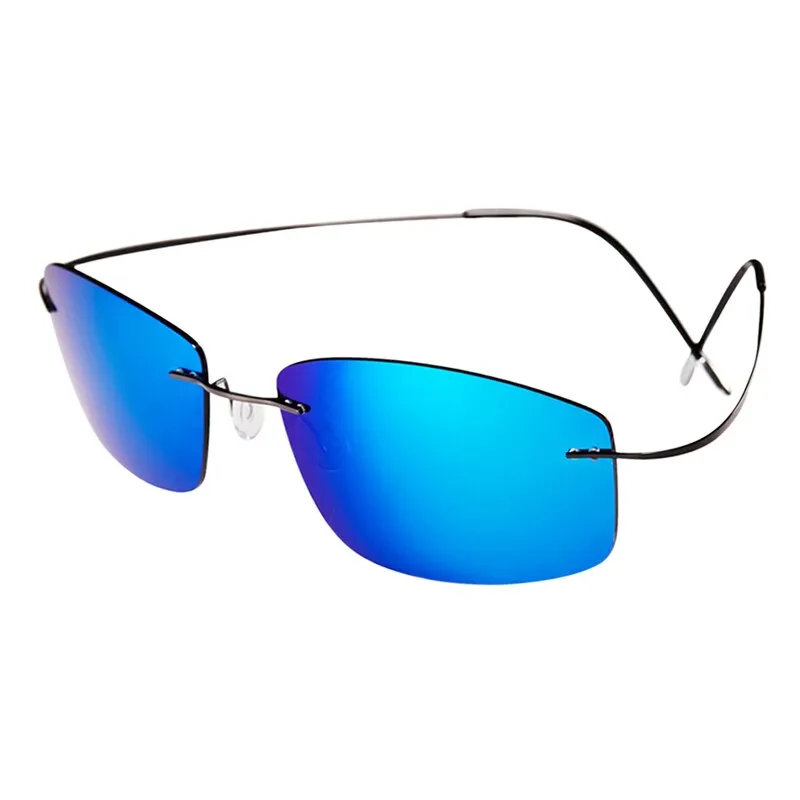 Brightzone Men's Sunglasses Square Titanium Polarized Rimless