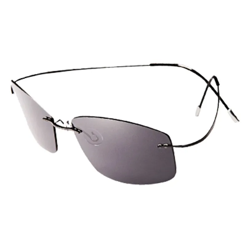 Brightzone Men's Sunglasses Square Titanium Polarized Rimless