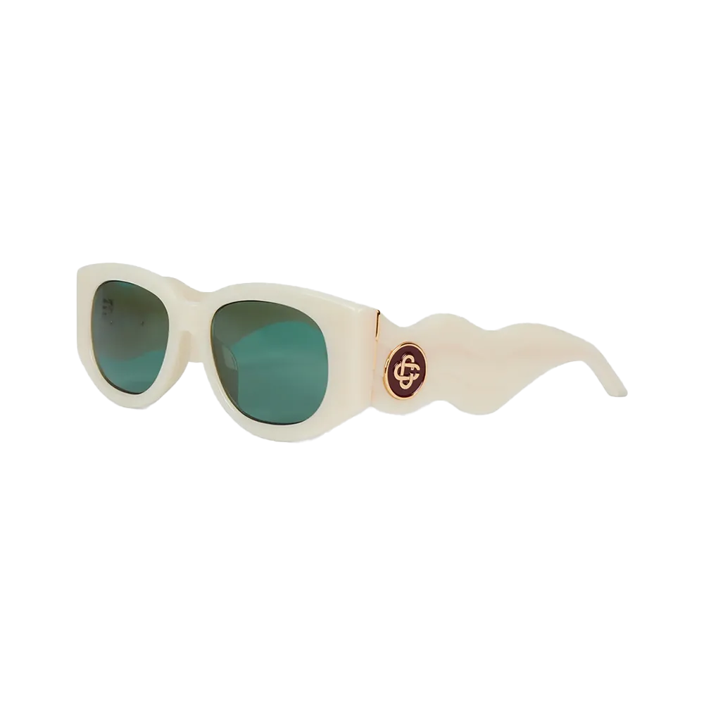 Casablanca Oval Wave Sunglasses White