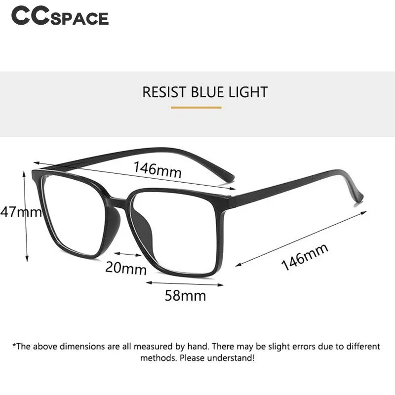 CCspace Unisex Full Rim Square Tr 90 Eyeglasses 53343