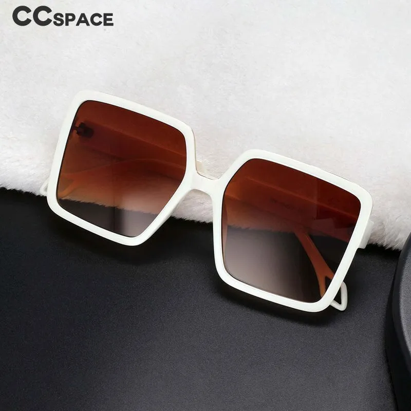 CCspace Women's Full Rim Oversized Square Resin Frame Sunglasses 54457