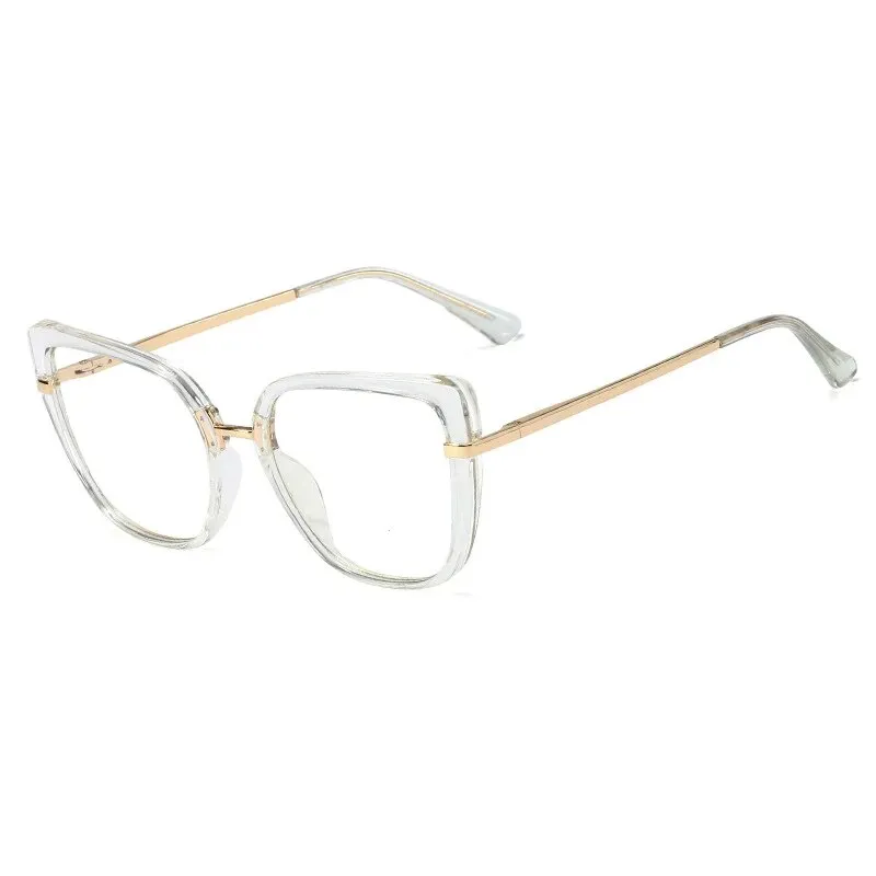 CCspace Women's Full Rim Square Tr 90 Titanium Hyperopic Reading Glasses R48262