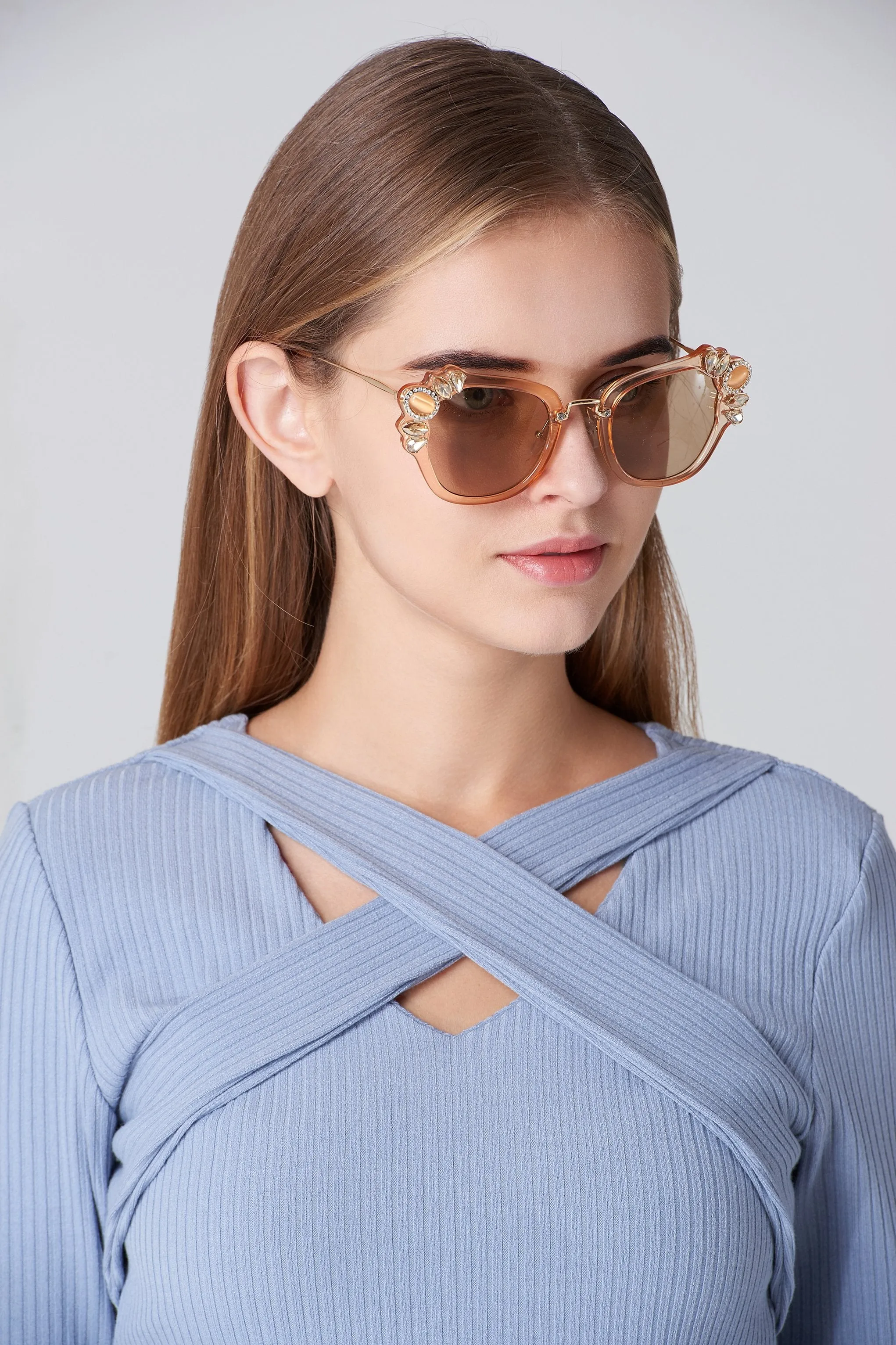 Champagne Jewel Tip Sunglasses