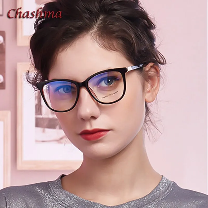 Chashma Ochki Women's Full Rim Square Tr90 Titanium Eyeglasses 87004