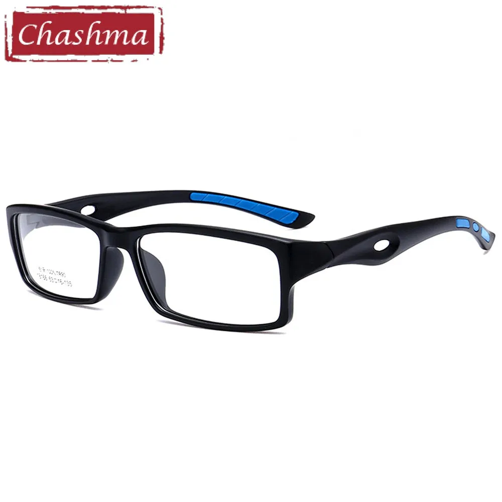 Chashma Ottica Unisex Full Rim Square Tr 90 Titanium Sport Eyeglasses 18166