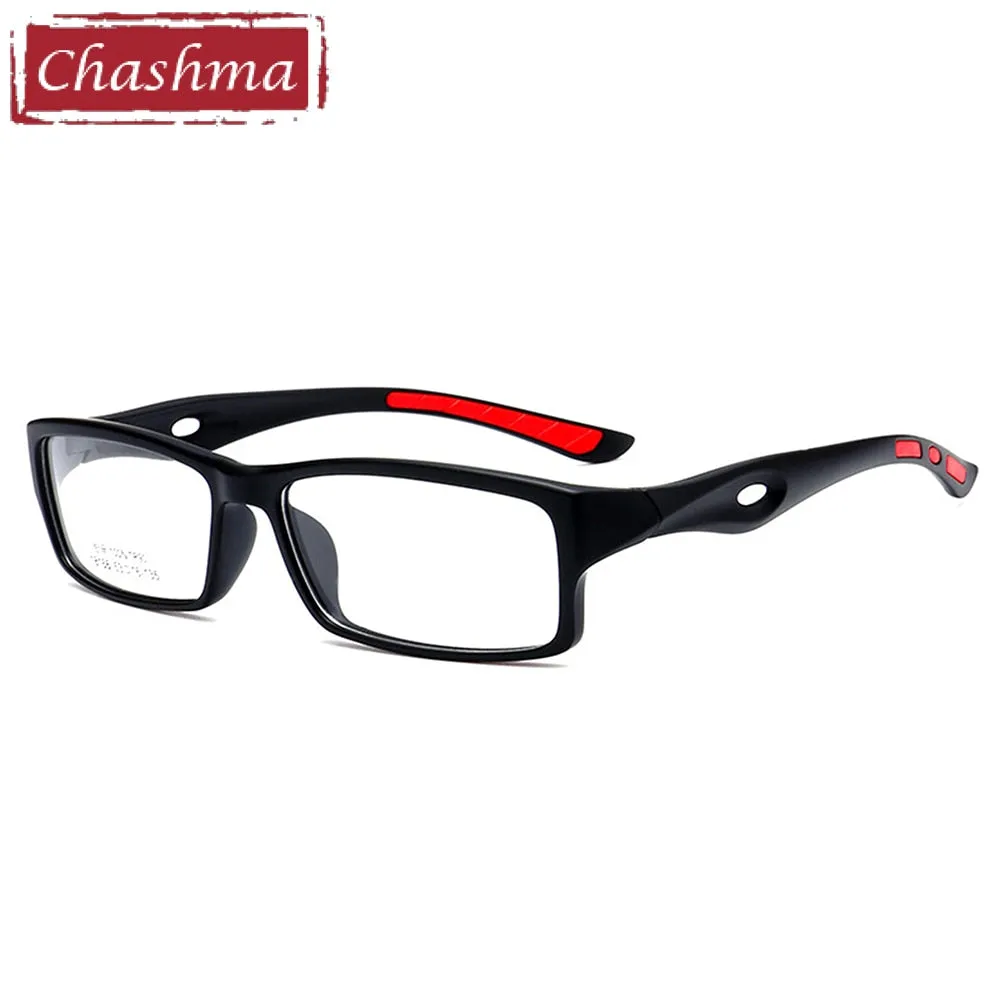 Chashma Ottica Unisex Full Rim Square Tr 90 Titanium Sport Eyeglasses 18166