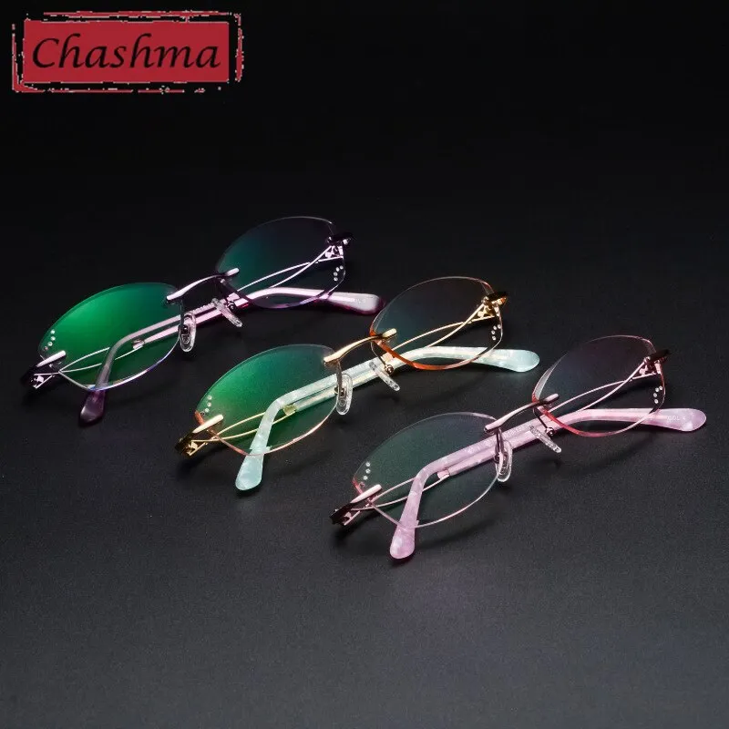 Chashma Women's Rimless Oval Titanium Eyeglasses 2314