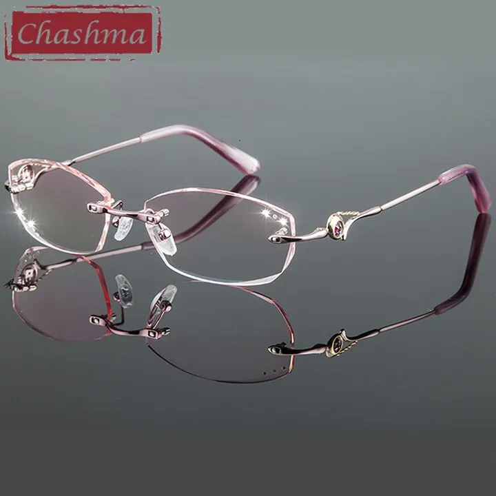 Chashma Women's Rimless Oval Titanium Eyeglasses 8007