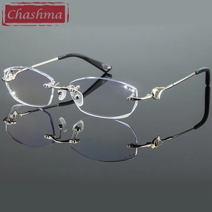 Chashma Women's Rimless Oval Titanium Eyeglasses 8007