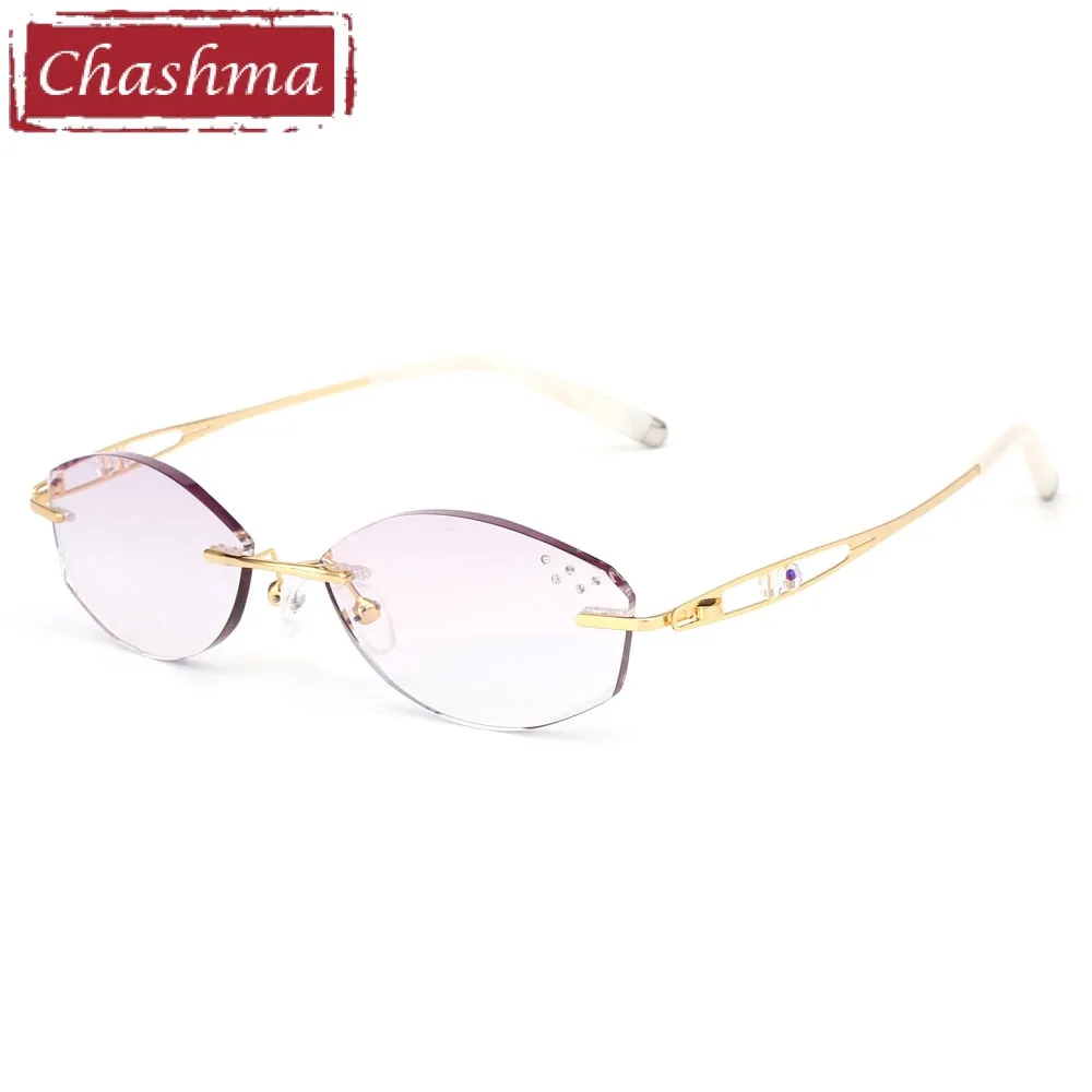 Chashma Women's Rimless Oval Titanium Eyeglasses 88010