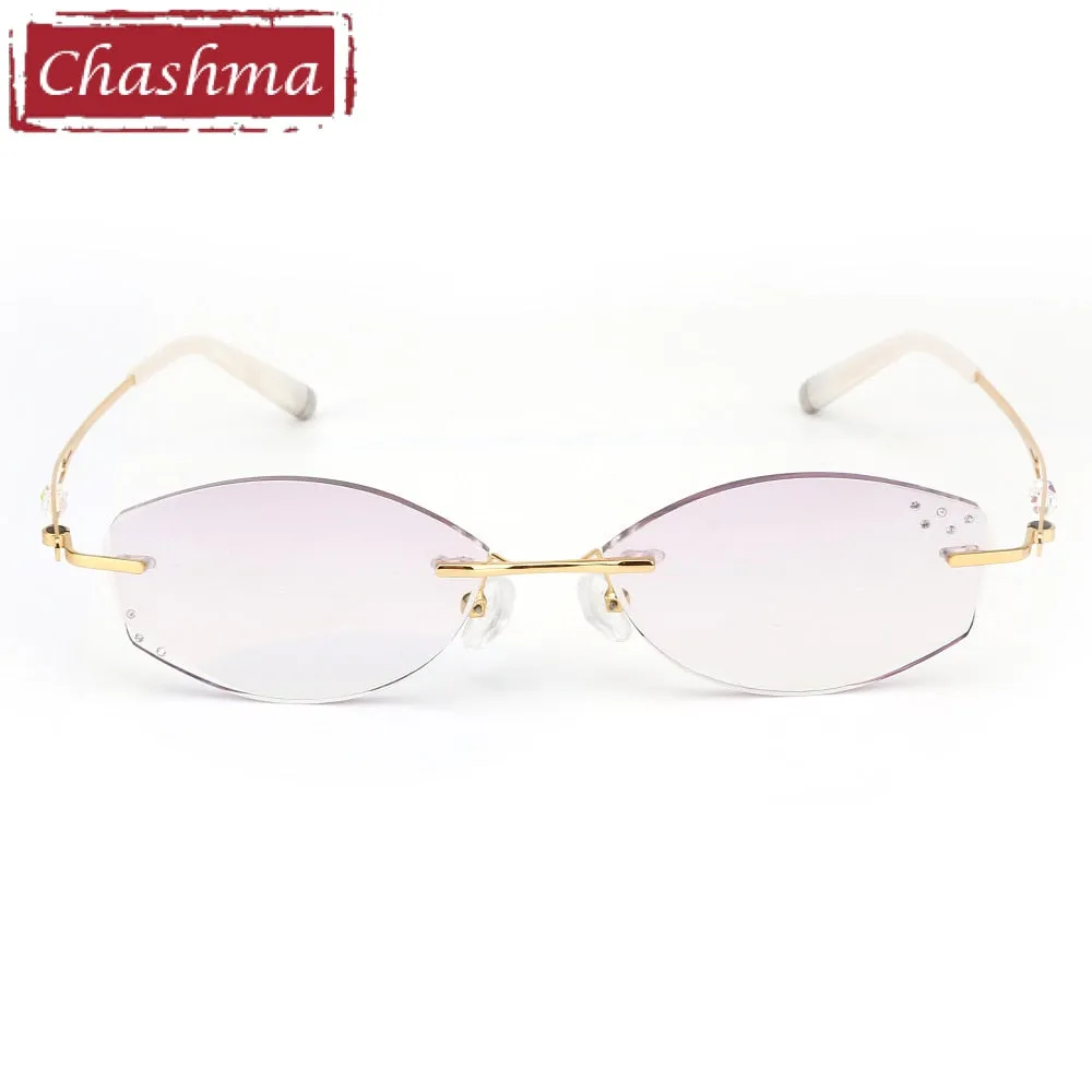 Chashma Women's Rimless Oval Titanium Eyeglasses 88010