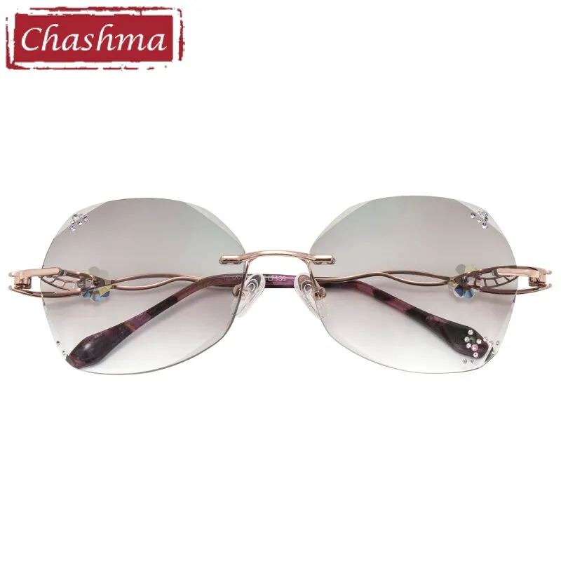 Chashma Women's Rimless Round Titanium Eyeglasses 007c