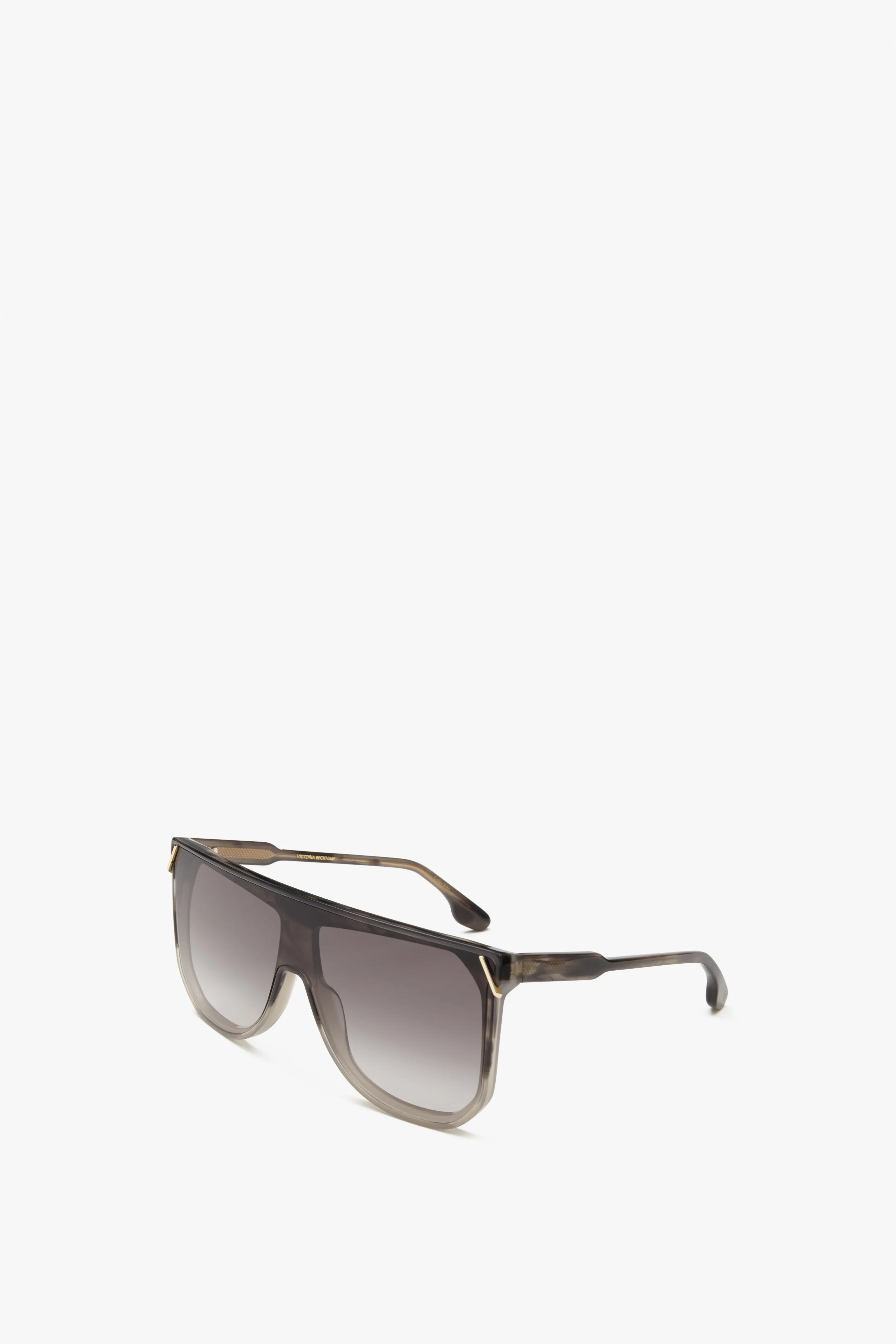 Classic Flat Top V Sunglasses in Striped Grey