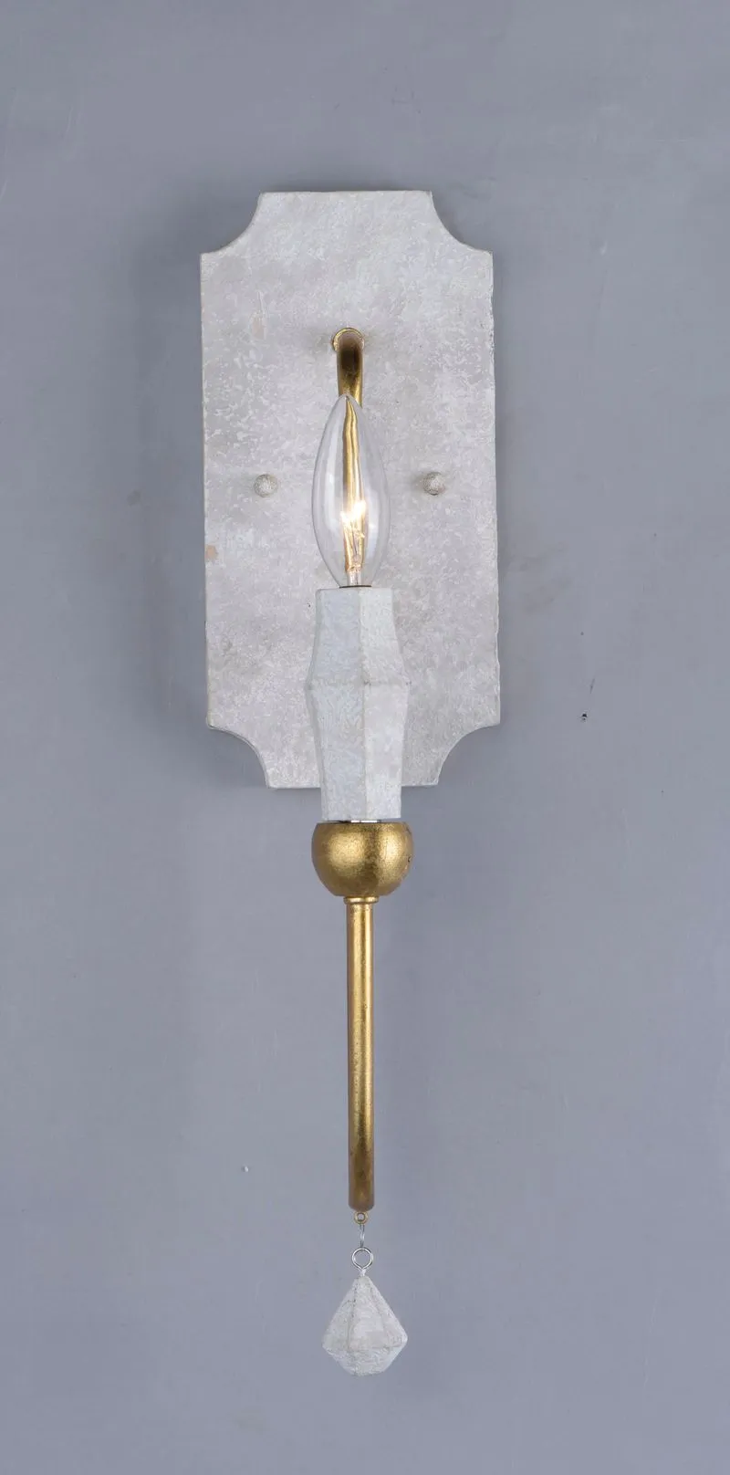 Claymore 18" Single Light Wall Sconce in Claystone and Gold Leaf