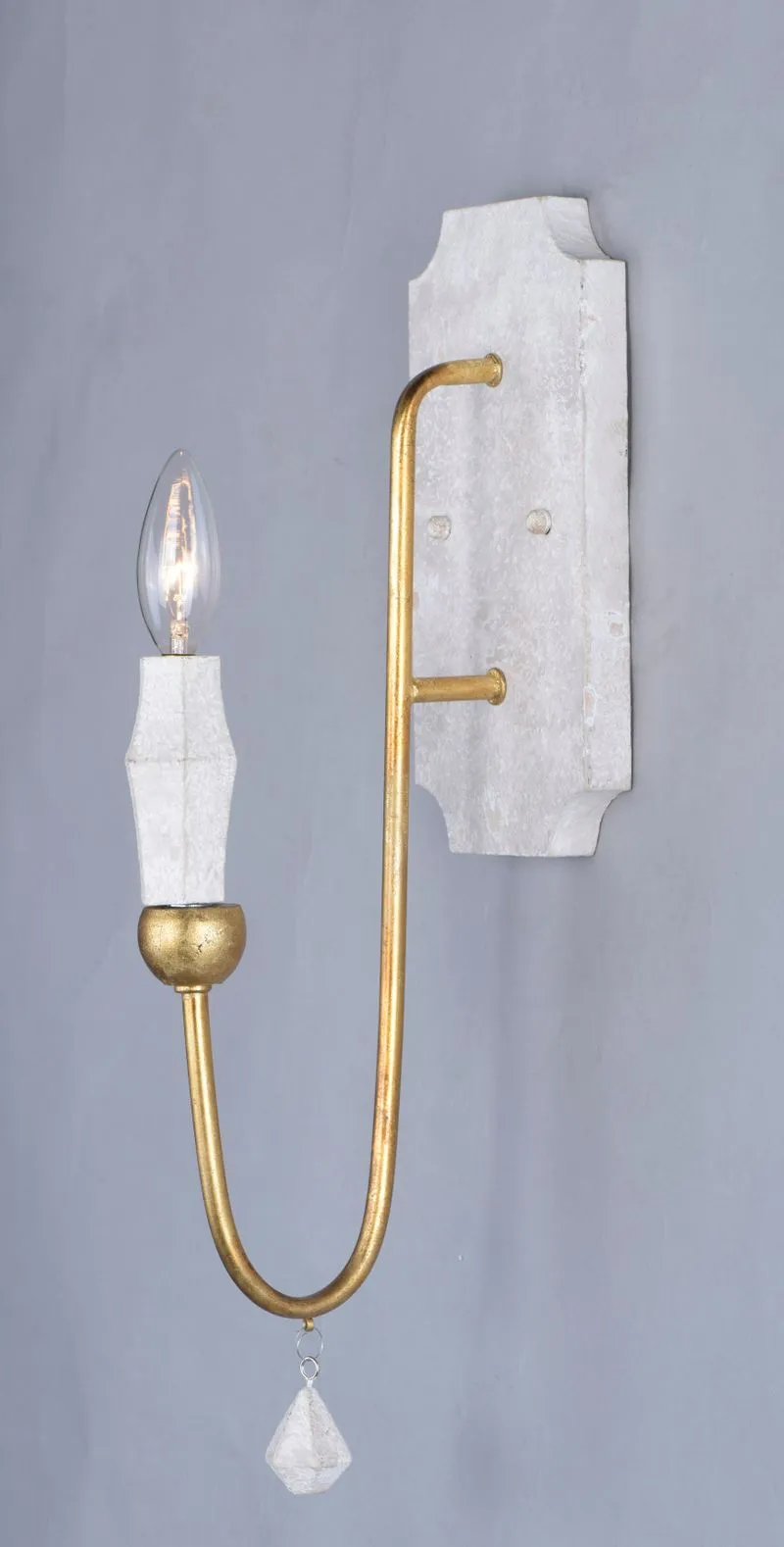 Claymore 18" Single Light Wall Sconce in Claystone and Gold Leaf