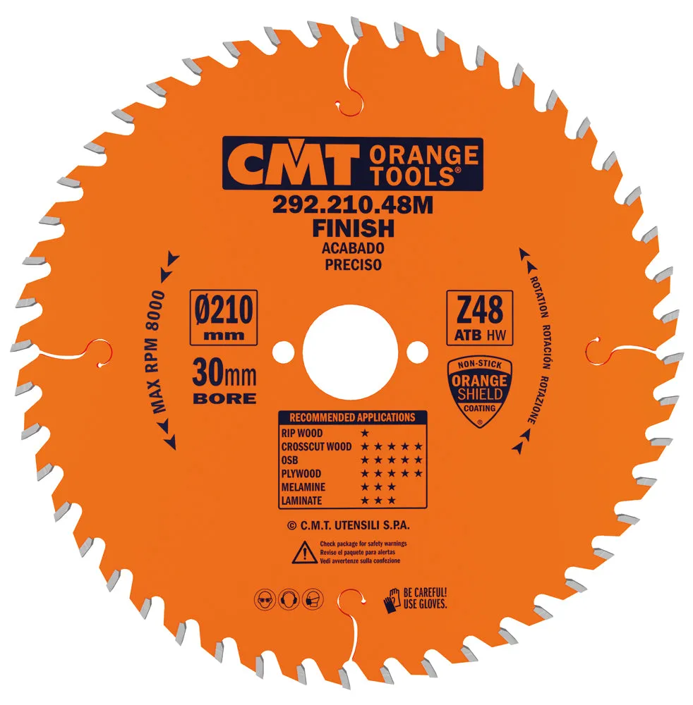 CMT Orange Tools 292.165.40H FINE FINISH 6-1/2”x0.087”/0.062”x20mm   T=40 ATB