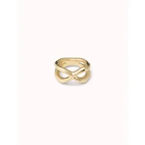 Crossed Golden Metal Ring