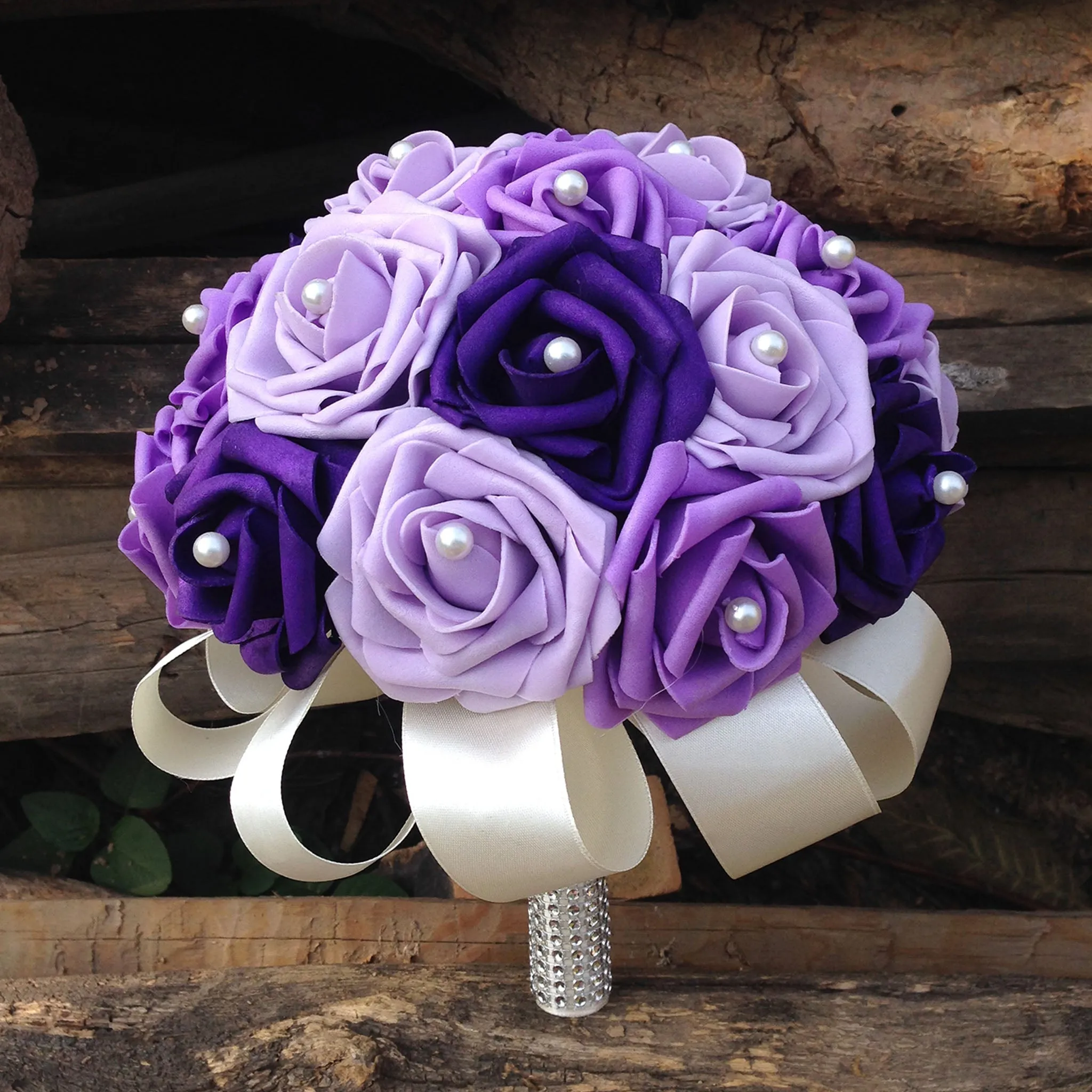 Dark Purple Lavender Lilac Wedding Bouquet for Bridal