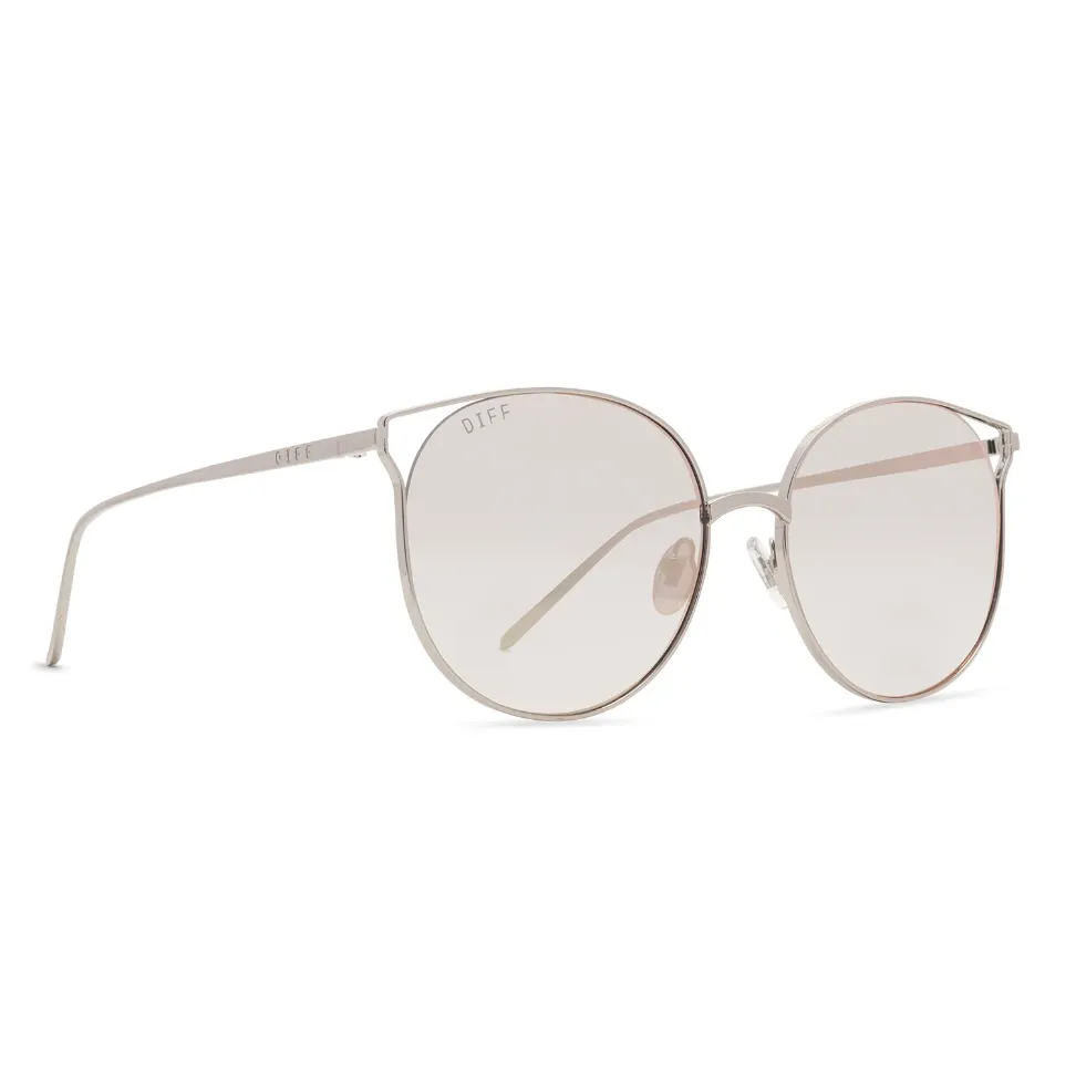 DIFF Charitable Eyewear Rory - Silver Beige Mirror - Non-Polarized Sunglasses