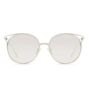 DIFF Charitable Eyewear Rory - Silver Beige Mirror - Non-Polarized Sunglasses