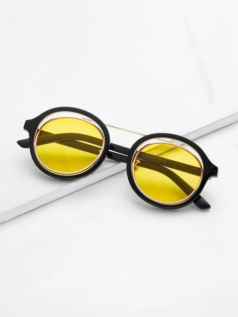 Double Frame Tinted Lens Sunglasses