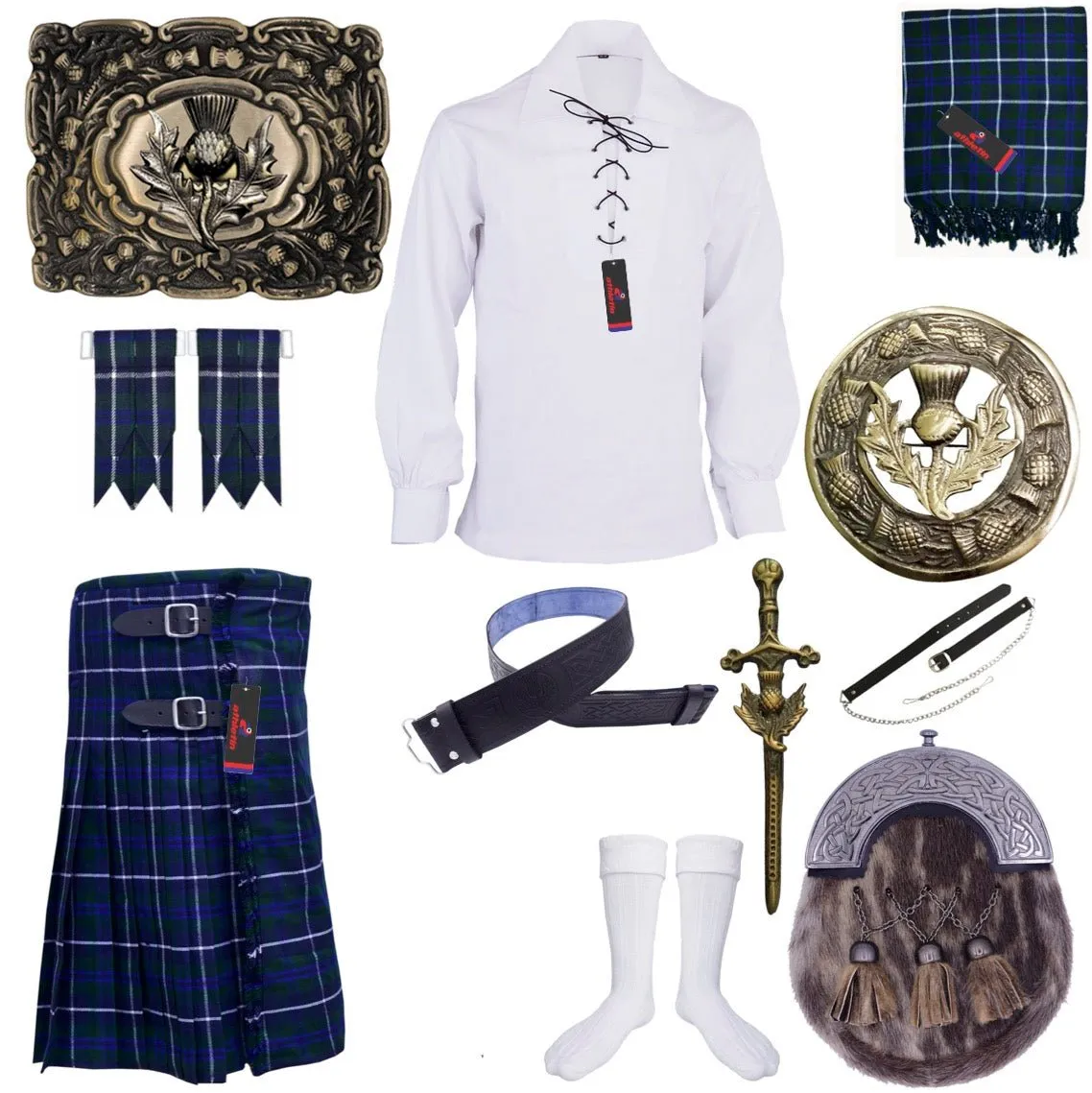 Douglas Blue Tartan Kilt - Classic Scottish Clan Attire