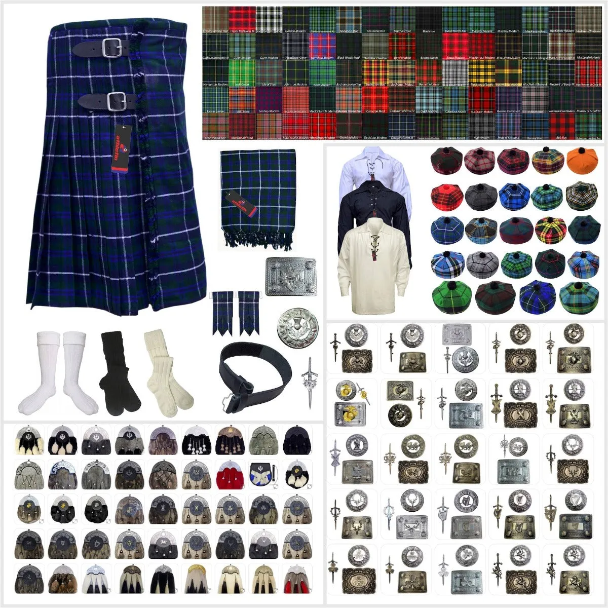 Douglas Blue Tartan Kilt - Classic Scottish Clan Attire