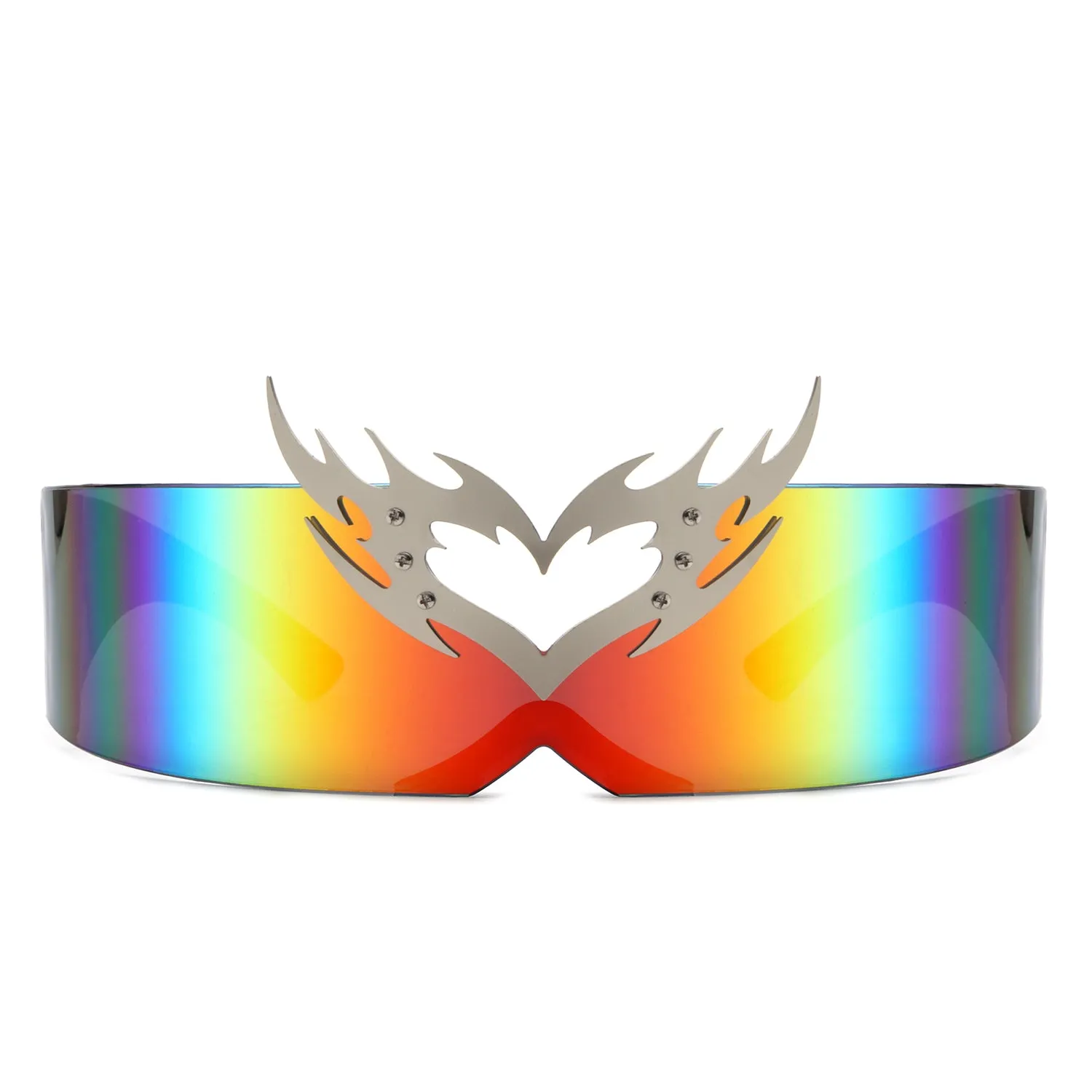 Emberlynn - Futuristic Translucent Crown Design Sunglasses